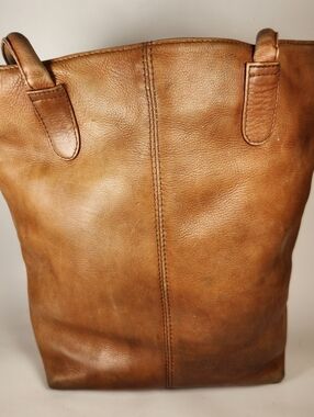 HOBO INTERNATIONAL Tote Handbag Brown Leather Vintage Double Handle Purse